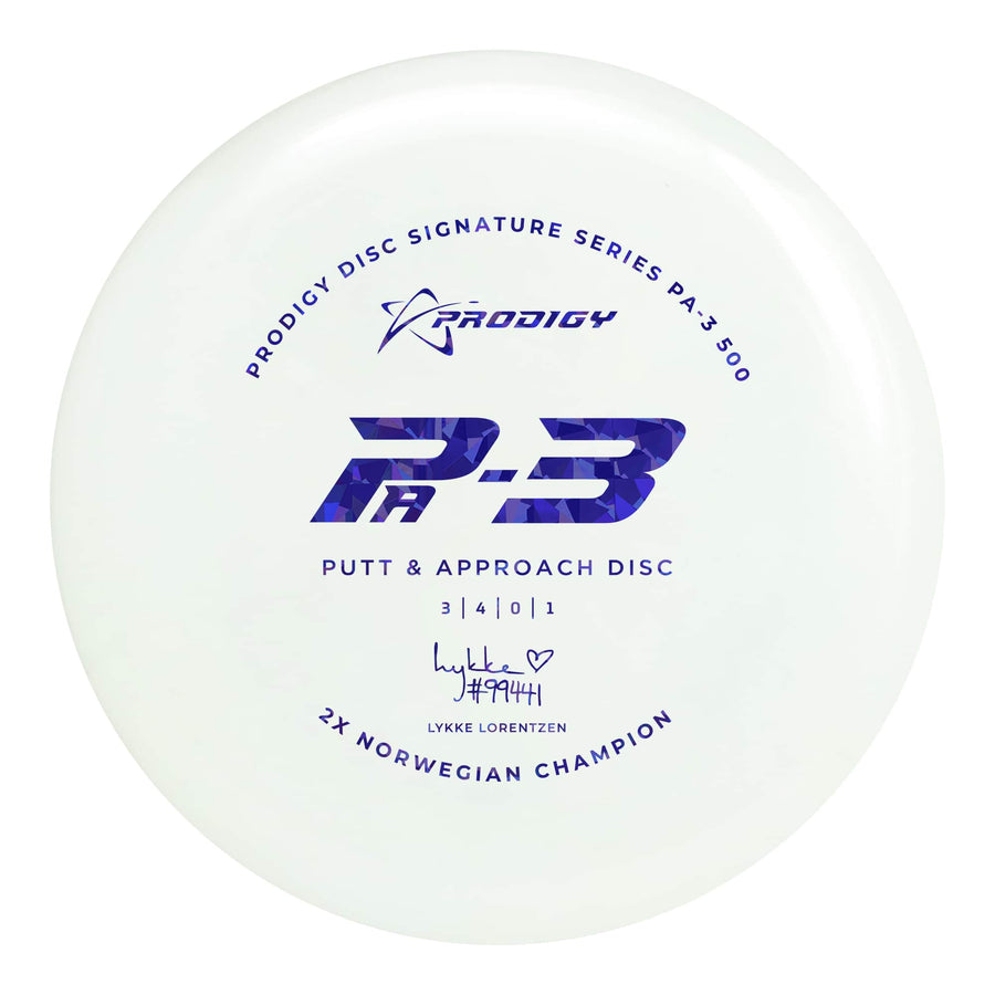 Prodigy PA-3 Putt & Approach Disc 500 Plastic - Lykke Lorentzen 2022 Signature Series